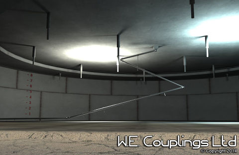 storage tank floating roof drain system flanged nitrile viton articulated swivel joint pivot pivotmaster arm rigid sump